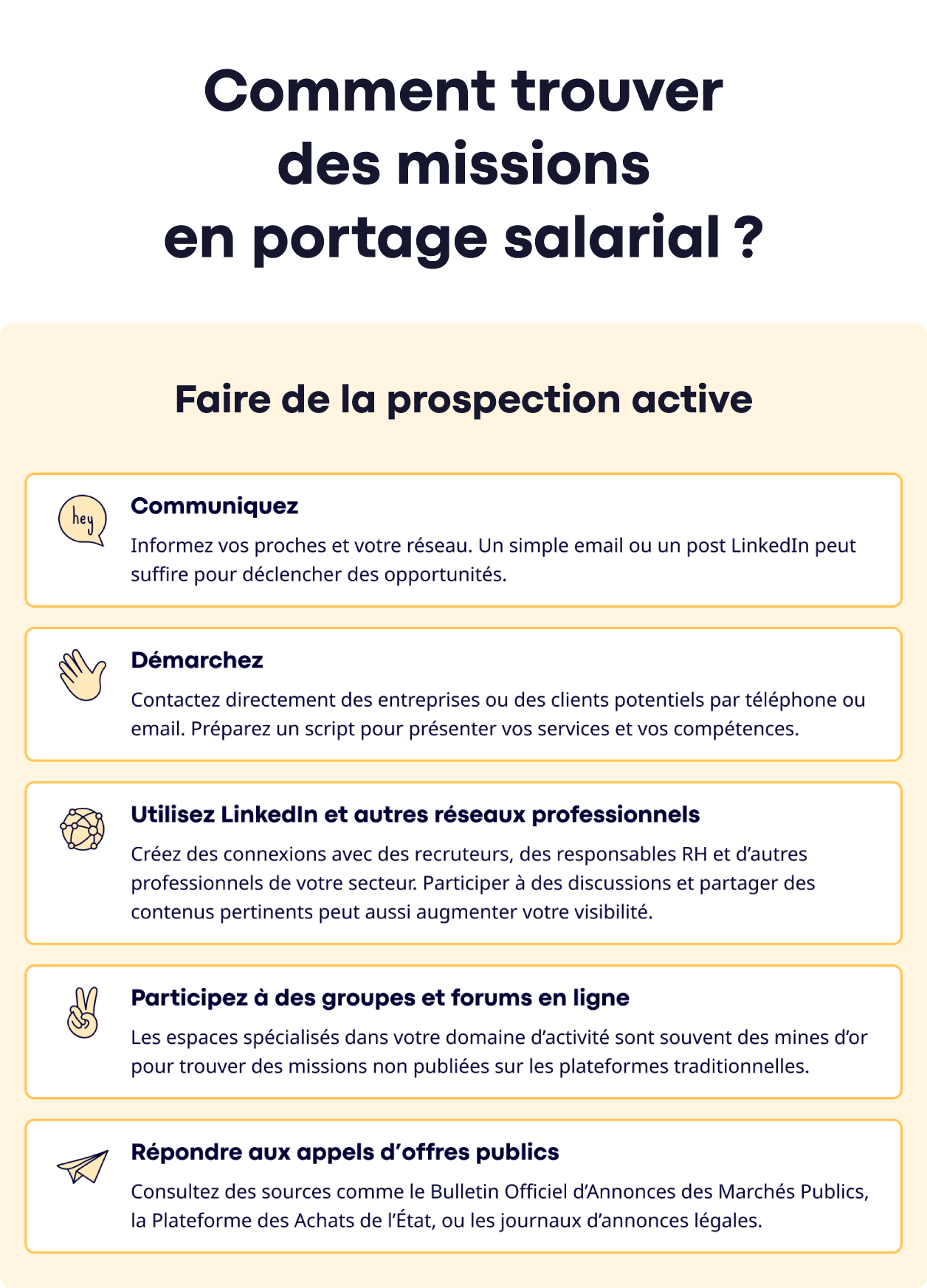 Prospection et missions en portage salarial